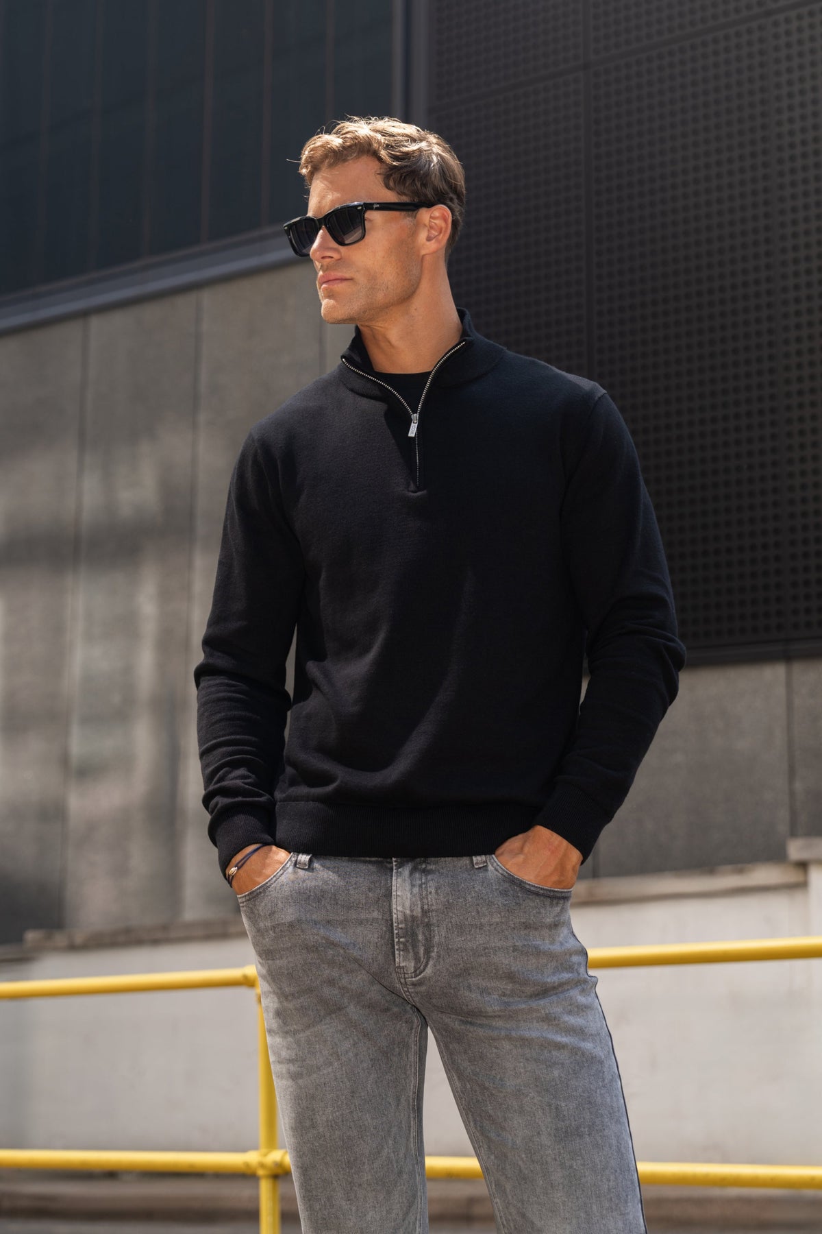 THE SANTONI QUARTER ZIP SWEATER